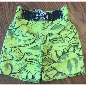 Gymboree Limeade Dino Board Shorts Swimwear 12-18 Months Dinosaurs Swim Trunks